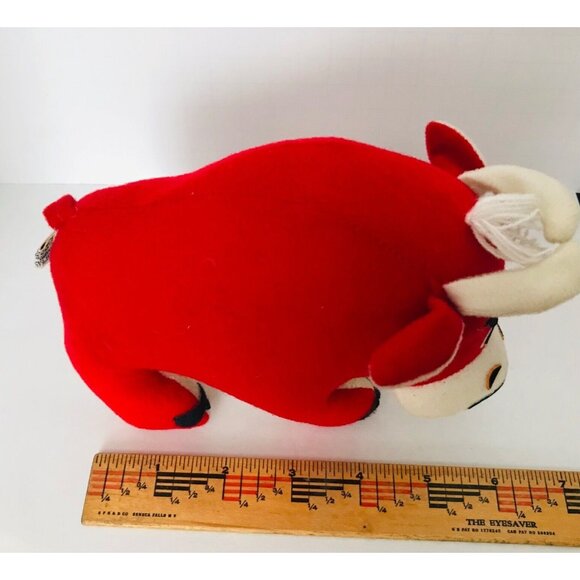 Vtg Dakin Dream Pets Bull Steer Red Velveteen Plush Stuffed Animal 1950s-1960s - Picture 9 of 9